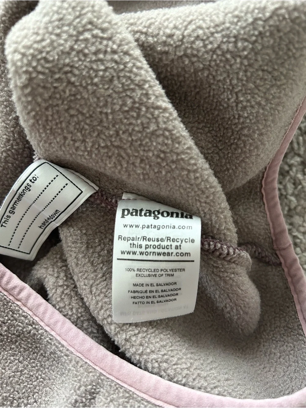 Patagonia Girls Two-Tone Cowl Snap Pullover - XL (14)